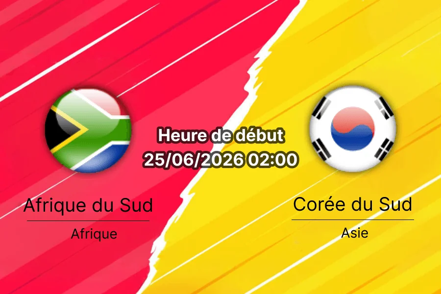 Pronostic Afrique du Sud Corée du Sud — Estadio BBVA Monterrey, Coupe du Monde 2026 Groupe A, 25 juin 2026