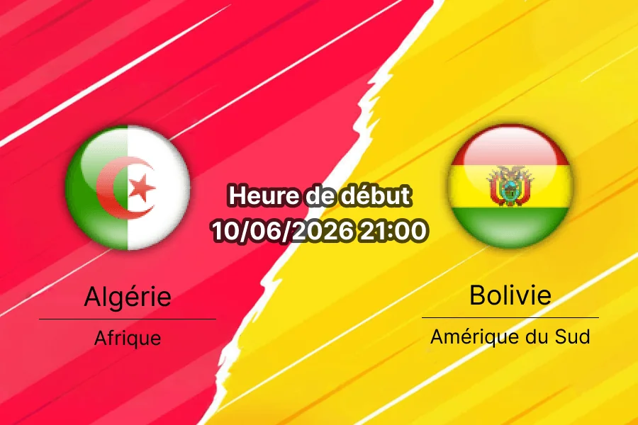 Pronostic Algérie Bolivie – Children's Mercy Park Kansas City, match amical préparation Coupe du monde 10 juin 2026