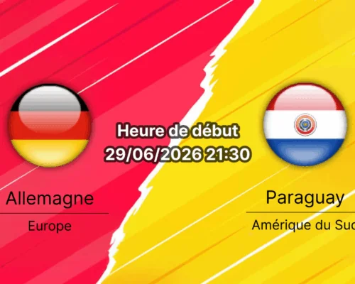 Pronostic Allemagne Paraguay – Gillette Stadium Foxborough, 1/16 de finale Coupe du Monde 2026, 29 juin 2026
