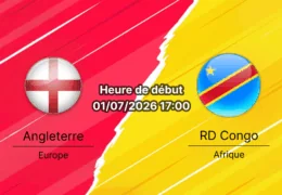 Pronostic Angleterre RD Congo – Mercedes-Benz Stadium Atlanta, 1/16 de finale Coupe du Monde 2026, 1er juillet