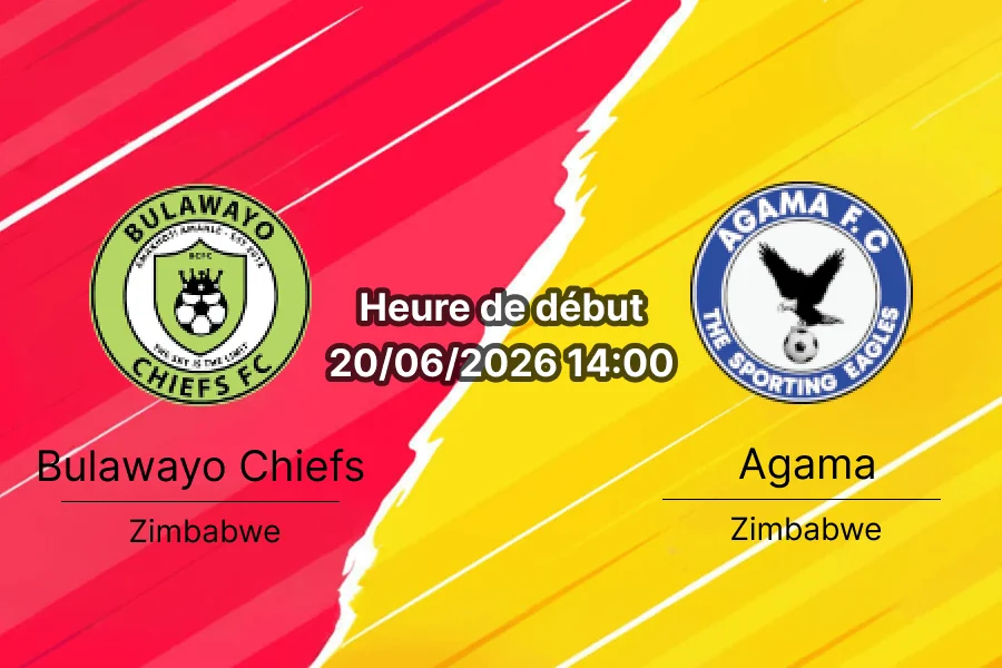 Pronostic Bulawayo Chiefs Agama – Luveve Stadium Bulawayo, Zimbabwe Premier Soccer League, 20 juin 2026