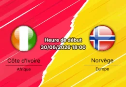 Pronostic Côte d'Ivoire Norvège – AT&T Stadium Arlington, 1/16e de finale Coupe du Monde 2026, 30 juin