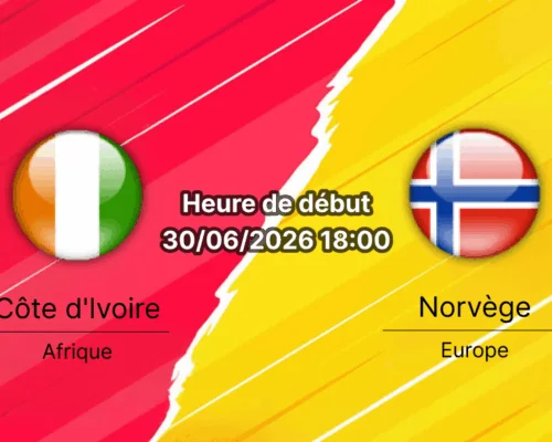 Pronostic Côte d'Ivoire Norvège – AT&T Stadium Arlington, 1/16e de finale Coupe du Monde 2026, 30 juin