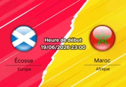 Pronostic Écosse Maroc au Gillette Stadium de Foxborough — Groupe C Coupe du Monde FIFA 2026, 19 juin