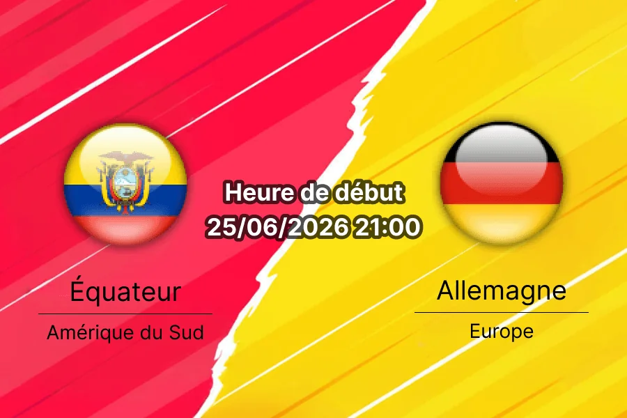 Pronostic Équateur Allemagne – MetLife Stadium East Rutherford, Coupe du Monde 2026 Groupe E, 25 juin 2026