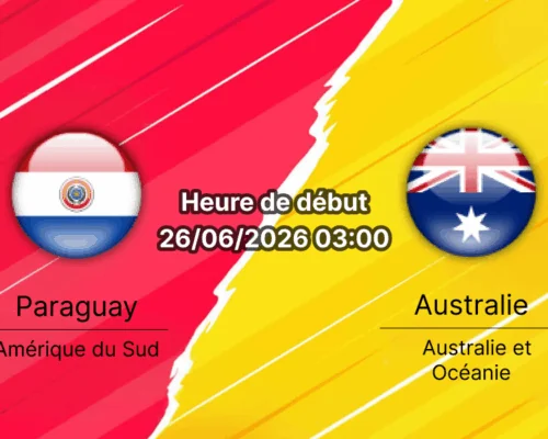 Pronostic Paraguay Australie – Levi's Stadium de Santa Clara, Coupe du Monde 2026, Groupe D, 3e journée, 26 juin 2026