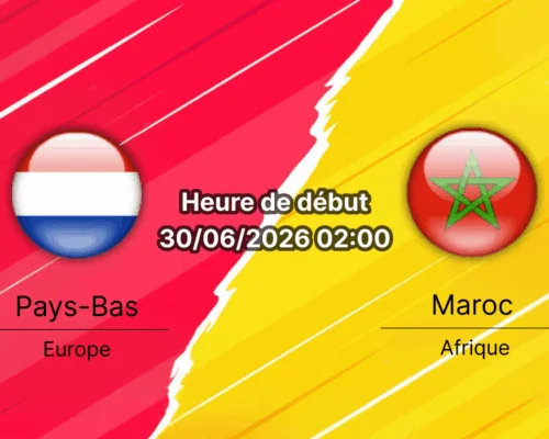 Pronostic Pays-Bas Maroc – Estadio BBVA Monterrey, 16e de finale Coupe du Monde 30 juin 2026