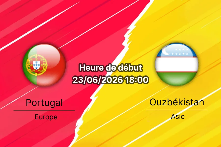 Pronostic Portugal Ouzbékistan — Houston Stadium Texas, Groupe K de la Coupe du Monde FIFA 2026, mardi 23 juin