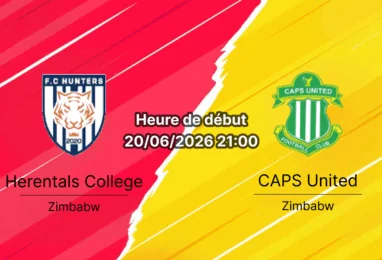 Pronostic Herentals College CAPS United – Rufaro Stadium Harare, Castle Lager Premier Soccer League Tour 19, 20 juin 2026