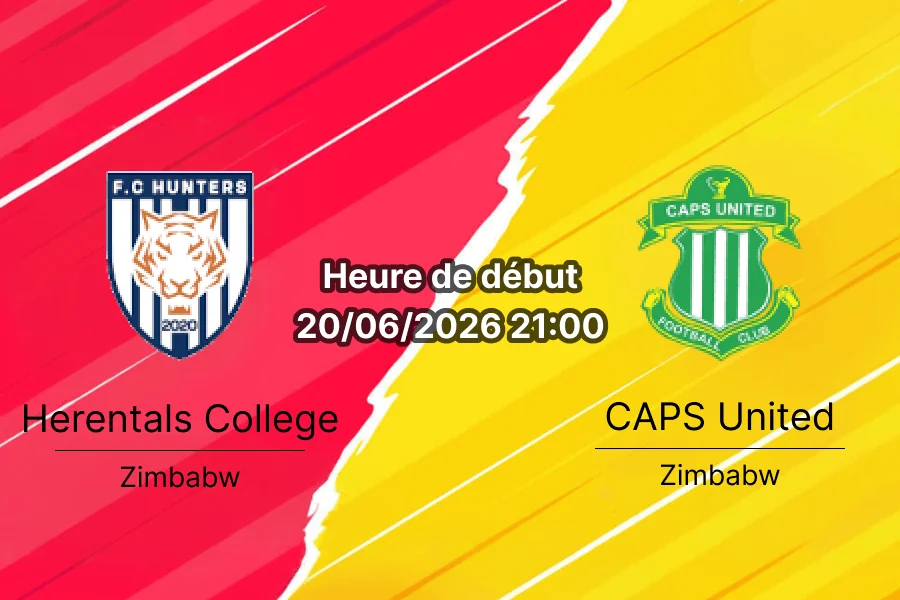 Pronostic Herentals College CAPS United – Rufaro Stadium Harare, Castle Lager Premier Soccer League Tour 19, 20 juin 2026