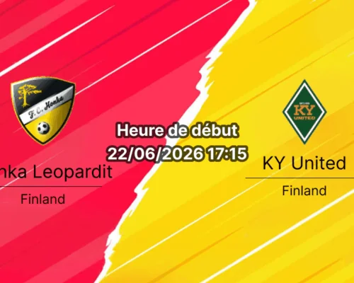 Pronostic Honka Leopardit KY United – Säterinniitty Espoo, Vitonen Finlande, 22 juin 2026