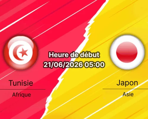 Pronostic Tunisie Japon – Estadio BBVA Monterrey, Groupe F Coupe du Monde 2026, 21 juin 2026