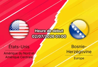 Pronostic États-Unis Bosnie-Herzégovine – Levi's Stadium Santa Clara, 32e de finale Coupe du Monde 2026, 2 juillet