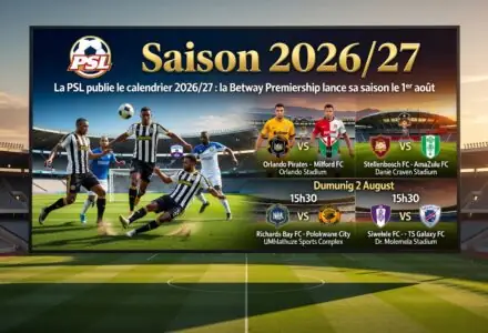 La PSL publie le calendrier 2026/27 : la Betway Premiership lance sa saison le 1er août