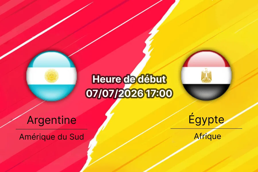 Pronostic Argentine Égypte – Mercedes-Benz Stadium Atlanta, Coupe du monde 2026, 8e de finale 7 juillet