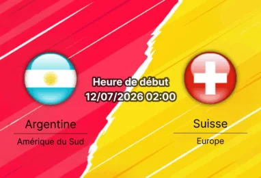 Pronostic Argentine Suisse – Arrowhead Stadium Kansas City, quart de finale Coupe du Monde 2026, 12 juillet