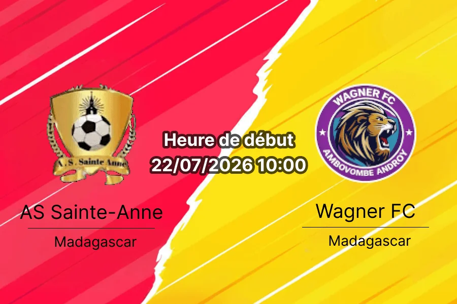 Pronostic AS St Anne Wagner Ambovombe – Stade Elgeco Plus Antananarivo, Yas Coupe de Madagascar 2026 demi-finale 22 juillet