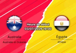 Pronostic Australie Égypte – AT&T Stadium Arlington, 32e de finale Coupe du Monde 2026, 3 juillet 20h00 CAT