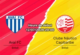 Pronostic Avaí Náutico – Ressacada Florianópolis, Série B Brésilienne journée 17, 12 juillet 2026