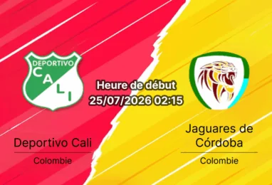 Pronostic Deportivo Cali Jaguares de Córdoba – Estadio Deportivo Cali Palmaseca, Liga BetPlay Clausura Jornada 1 24 juillet 2026