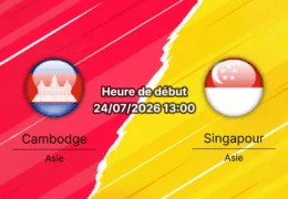 Pronostic Cambodge Singapour – Stade Morodok Techo Phnom Penh, ASEAN Hyundai Cup 2026 Phase de groupes Groupe A 24 juillet 2026