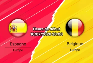 Pronostic Espagne Belgique – SoFi Stadium Inglewood, quart de finale Coupe du Monde 2026, 10 juillet