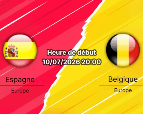 Pronostic Espagne Belgique – SoFi Stadium Inglewood, quart de finale Coupe du Monde 2026, 10 juillet