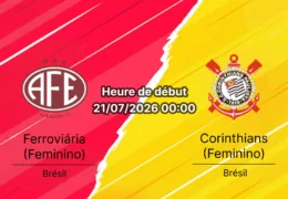 Pronostic Ferroviária Corinthians Feminino – Arena Fonte Luminosa Araraquara, Copa do Brasil Feminina 2026 oitavas de final 20 juillet