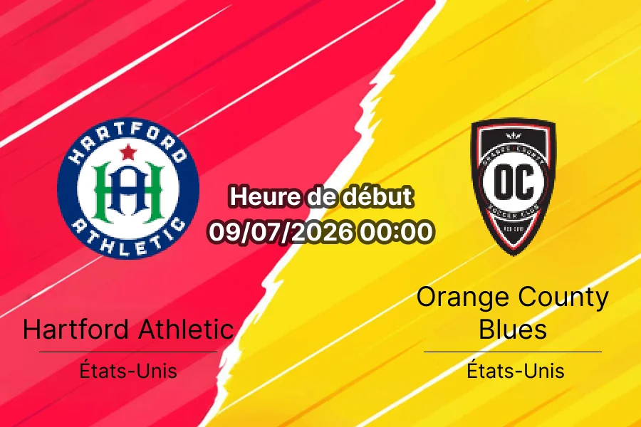 Pronostic Hartford Athletic Orange County Blues – Trinity Health Stadium Hartford, USL Championship 9 juillet 2026