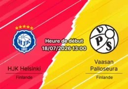 Pronostic HJK Vaasan Palloseura – Bolt Arena Helsinki, Veikkausliiga Finland Round 16 18 juillet 2026