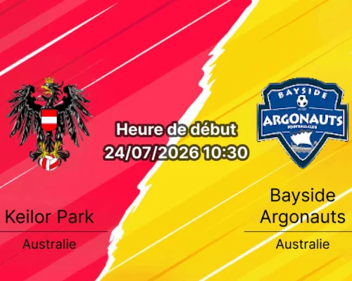 Pronostic Keilor Park Bayside Argonauts – Keilor Park Recreation Reserve Pitch 1 Melbourne, Victoria Premier League 2 Round 22 24 juillet 2026
