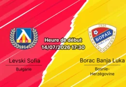 Pronostic Levski Sofia Borac Banja Luka – Vivacom Arena Sofia, Ligue des champions UEFA 14 juillet 2026