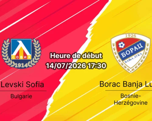 Pronostic Levski Sofia Borac Banja Luka – Vivacom Arena Sofia, Ligue des champions UEFA 14 juillet 2026