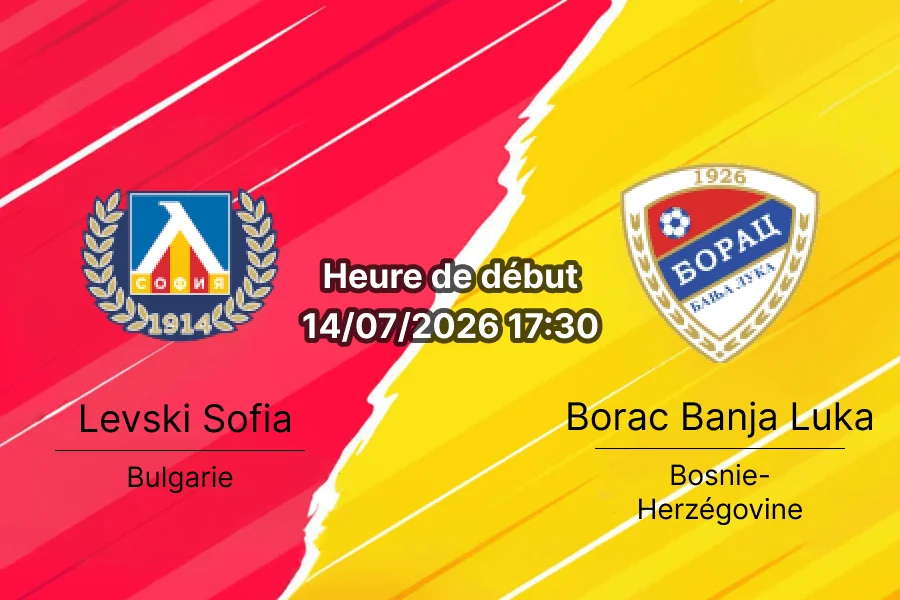 Pronostic Levski Sofia Borac Banja Luka – Vivacom Arena Sofia, Ligue des champions UEFA 14 juillet 2026