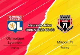 Pronostic Lyon Mâcon 71 – Groupama OL Academy Décines-Charpieu, match amical présaison, 8 juillet 2026