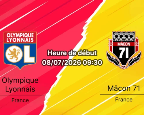 Pronostic Lyon Mâcon 71 – Groupama OL Academy Décines-Charpieu, match amical présaison, 8 juillet 2026