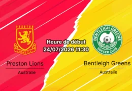 Pronostic Preston Lions Bentleigh Greens – Connor Reserve Melbourne Australie, NPL Victoria Round 22 24 juillet 2026
