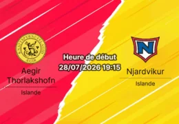 Pronostic Aegir Thorlakshofn Njardvikur – GeoSalmo vollurinn, Islande 1. deild, 28 juillet 2026