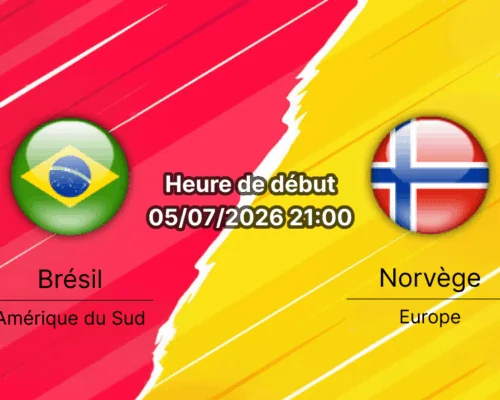 Pronostic Brésil Norvège – MetLife Stadium East Rutherford, 8e de finale Coupe du Monde 2026, 5 juillet