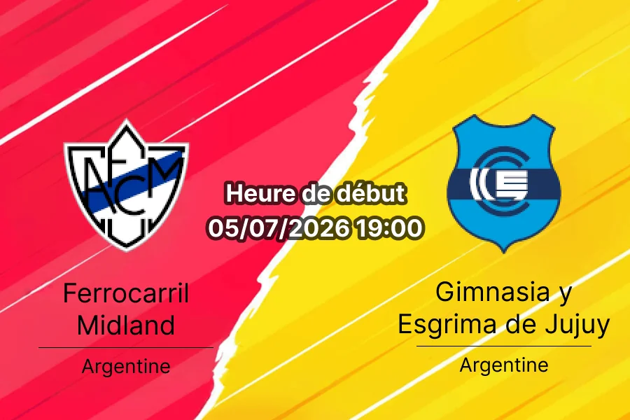 Pronostic Midland Gimnasia Jujuy – Estadio Ciudad de Libertad Buenos Aires, Primera Nacional 5 juillet 2026