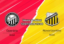 Pronostic Operário Ferroviário Novorizontino – Stade Germano Kruger Ponta Grossa, Série B Brésilienne 12 juillet 2026