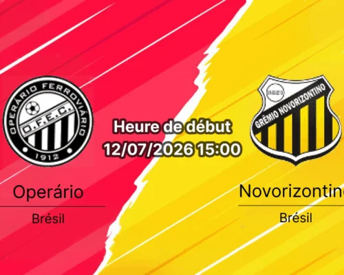 Pronostic Operário Ferroviário Novorizontino – Stade Germano Kruger Ponta Grossa, Série B Brésilienne 12 juillet 2026
