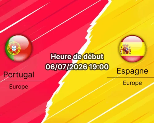 Pronostic Portugal Espagne – AT&T Stadium Arlington Dallas, 8e de finale Coupe du Monde 2026, 6 juillet 2026