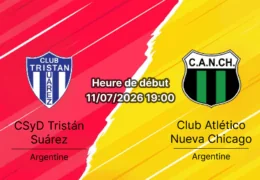 Pronostic Tristán Suárez Nueva Chicago – Estadio 20 de Octubre Ezeiza, Primera B Nacional 2026, 11 juillet