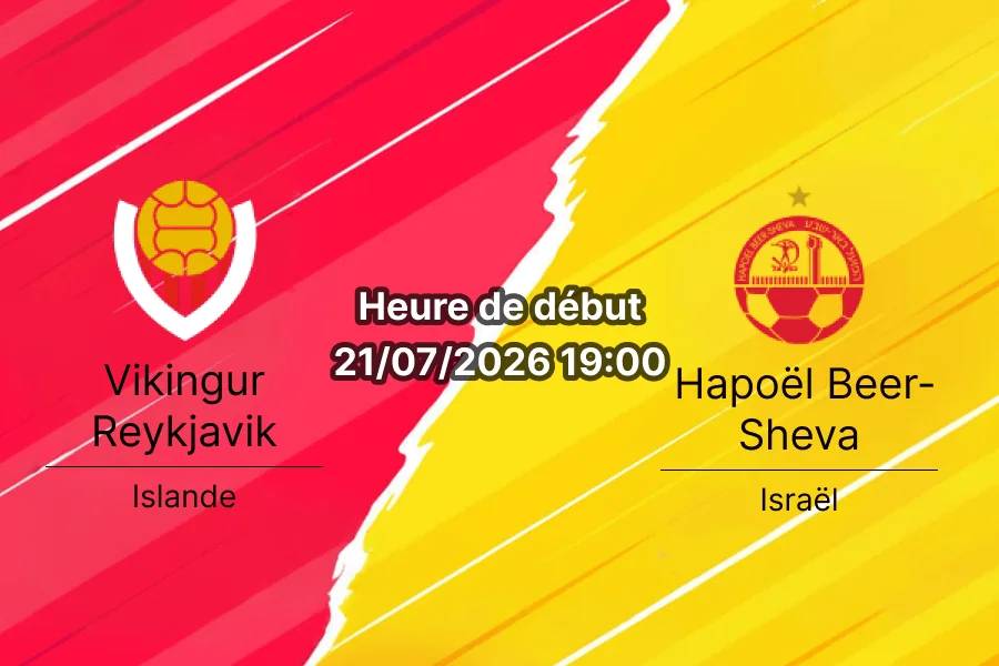 Pronostic Vikingur Reykjavik Hapoël Beer-Sheva – Víkingsvöllur Reykjavik, Ligue des champions UEFA 2e tour qualificatif aller, 21 juillet 2026
