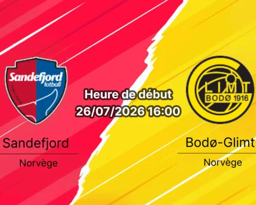 Pronostic Sandefjord Bodø-Glimt – Sandefjord Fotball Stadion, Eliteserien Tour 15 26 juillet 2026