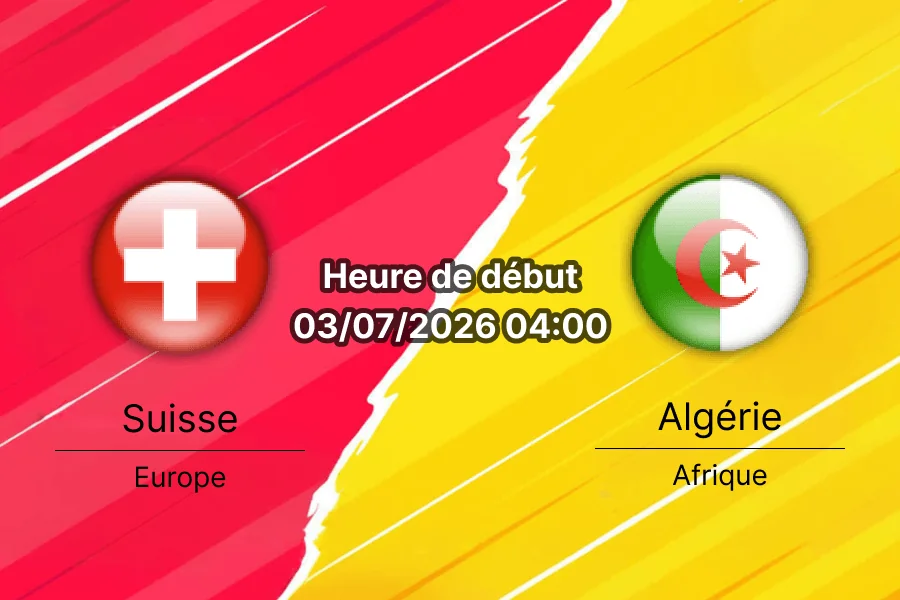 Pronostic Suisse Algérie – BC Place Vancouver, 1/16e de finale Coupe du Monde 2026, 3 juillet