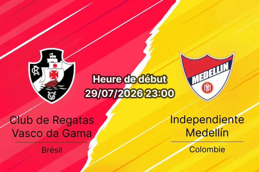 Pronostic Vasco da Gama Independiente Medellín – São Januário Rio de Janeiro, Copa Sudamericana barrage retour 29 juillet 2026