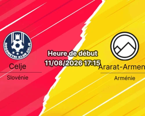 Pronostic Celje Ararat-Armenia — Stadion Zdežele, Ligue des Champions 2026/27, Celje, 11 août 2026