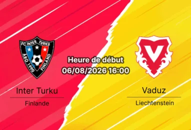 Pronostic Inter Turku Vaduz – Veritas Stadium Turku, Conference League 3e tour qualification, 6 août 2026